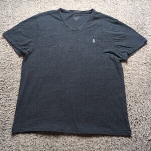 Polo Ralph Lauren Shirt Men Extra Large Blue Casual Normcore Minimal V Neck Tee